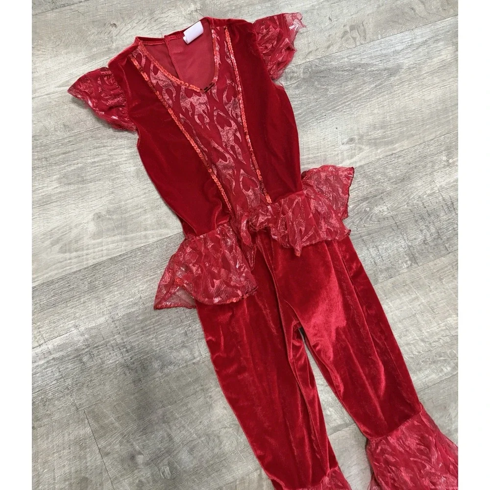 Spirit Halloween Girl's Devil Diva Little Devil Jumpsuit Costume Kids‎ Medium - Picture 2 of 5